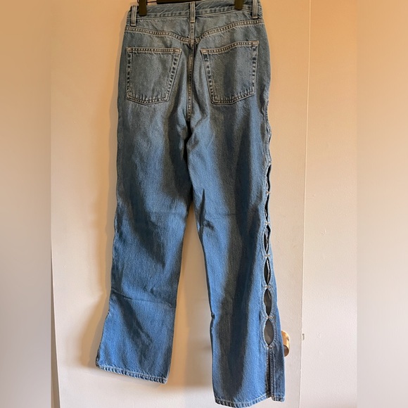 Topshop Straight Key-Hole Kort jeans in mid blue - Picture 5 of 6